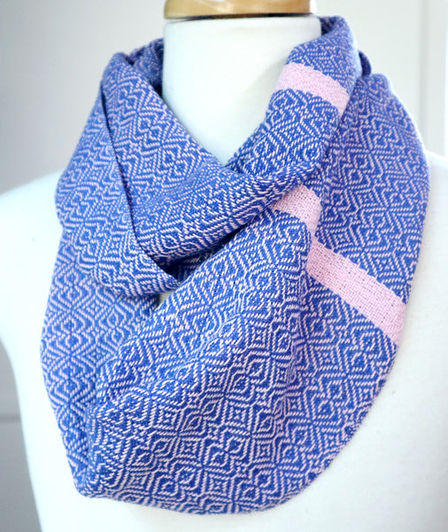 Handwoven Loop Scarf - Blue Fruit Tingles