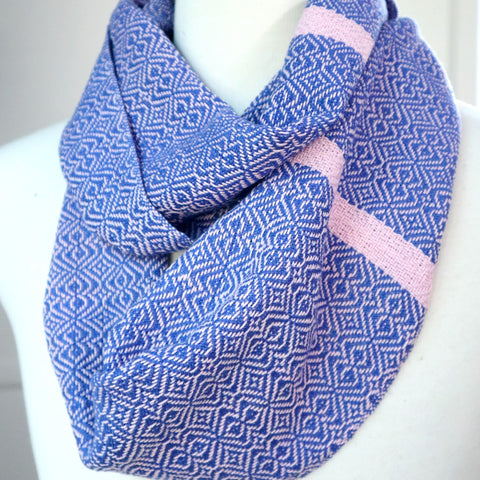 Handwoven Loop Scarf - Blue Fruit Tingles