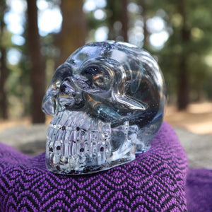 Resin X-Ray Skull - handmade with x-ray film and black glitter